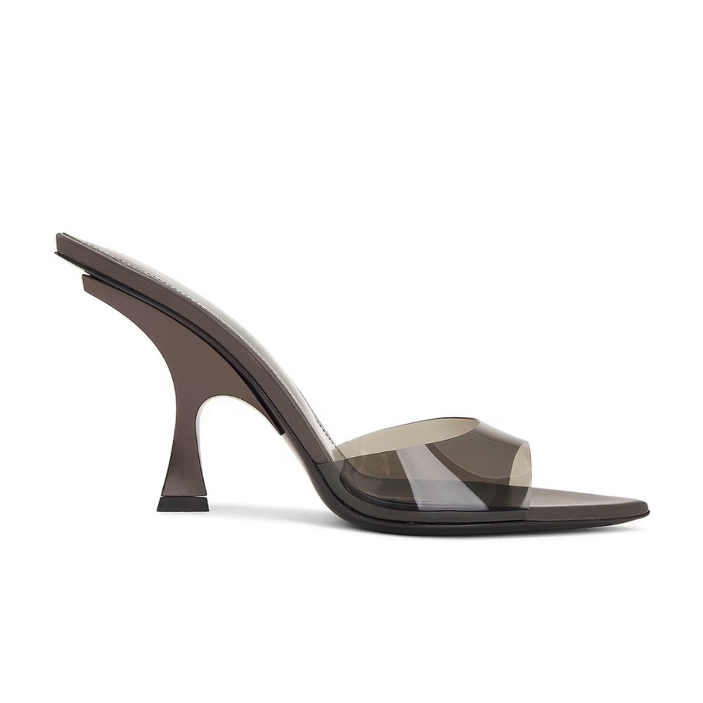 The Attico Smoke Brown Transparent Mule Heels
